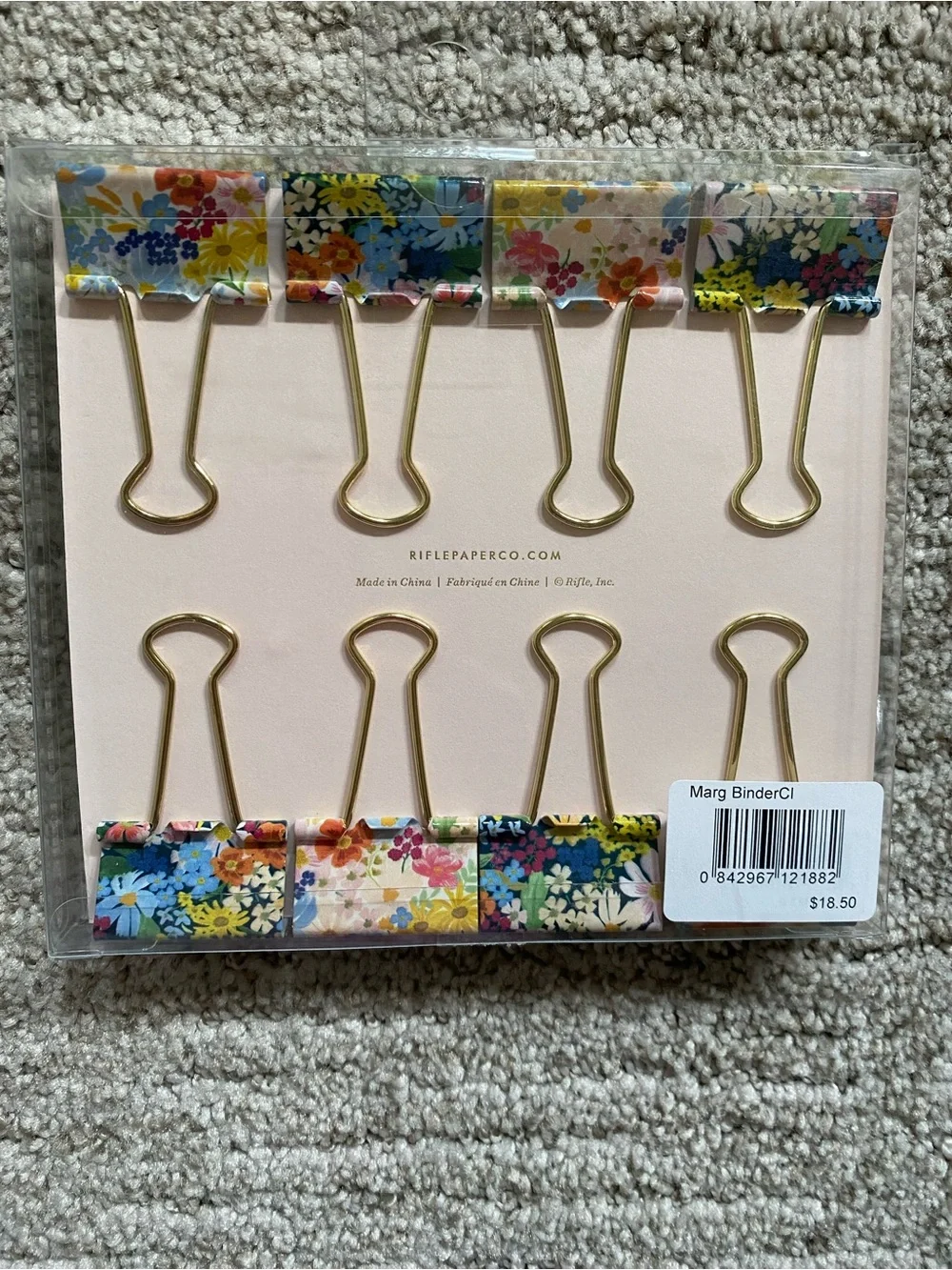Rifle Paper Co. Floral to Gold Binder Clips - Assorted Multicolor